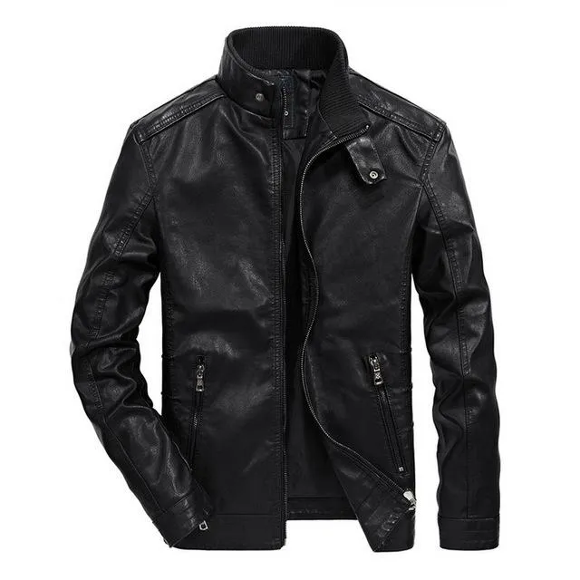 West Louis™ Classical Motorcycle Men Leather Jacket