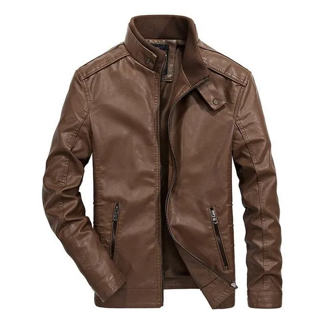 West Louis™ Classical Motorcycle Men Leather Jacket