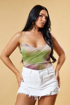 White Distressed Denim Skort - Miki