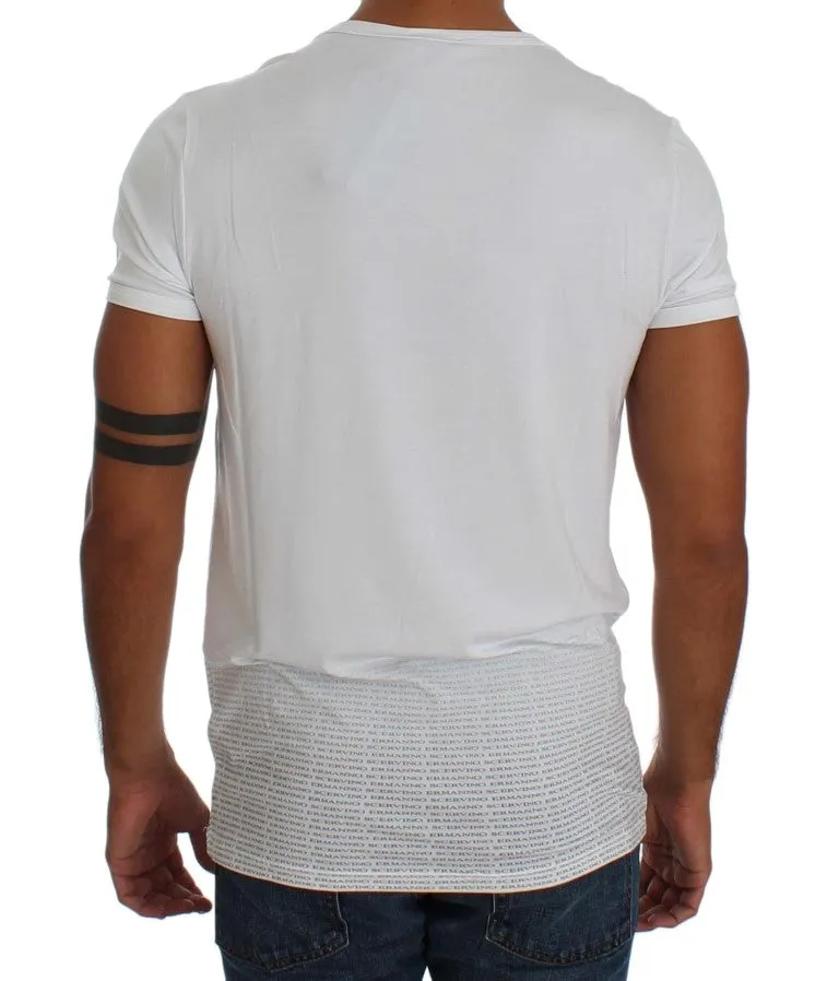 White Stretch Crew-neck T-shirt
