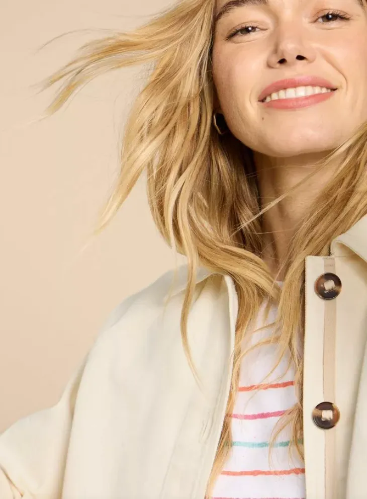 White Stuff UK Eden Denim Jacket Light Natural