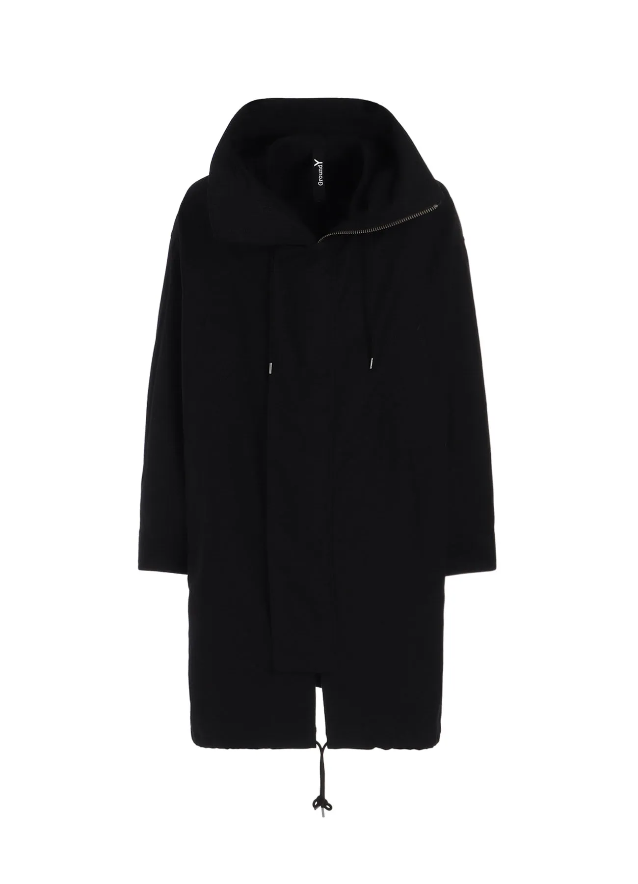 WIDE TWILL HIGH NECK HOODED MODS COAT