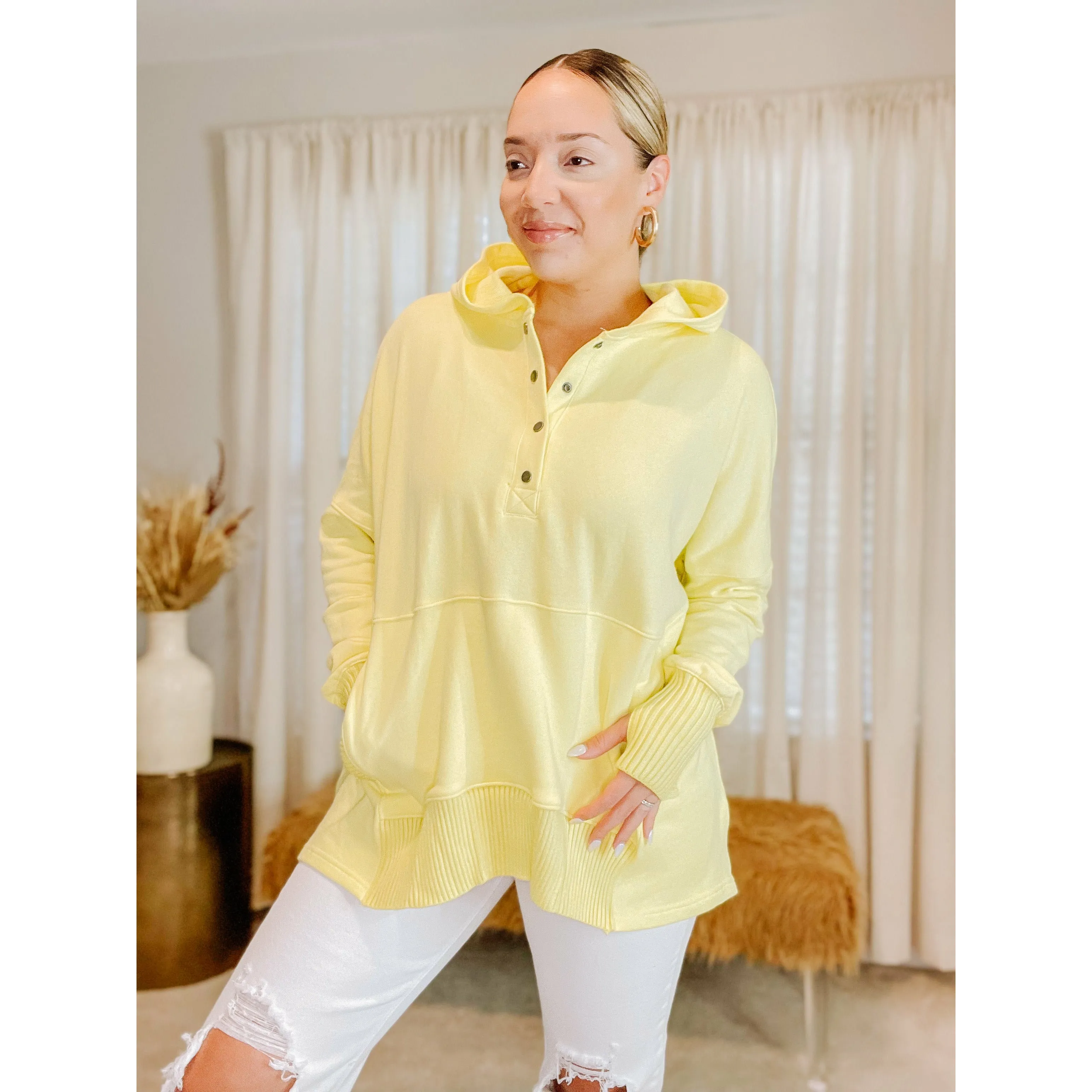 Willow Hooded Pullover (Lemon)