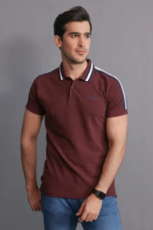 WINE STRIPED POLO
