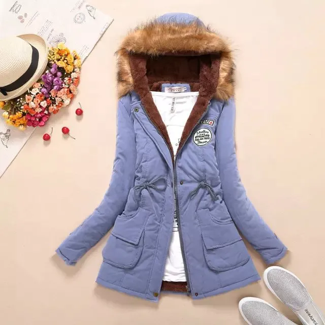 Winter Women Coat 2018 Parka Casual Outwear Military Hooded Coat Woman Clothes Fur Coats female Winter Jacket Women CC001