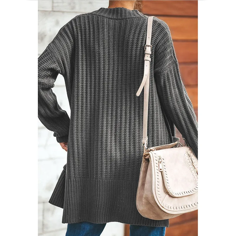 Women Loose V-neck Knit Cardigan