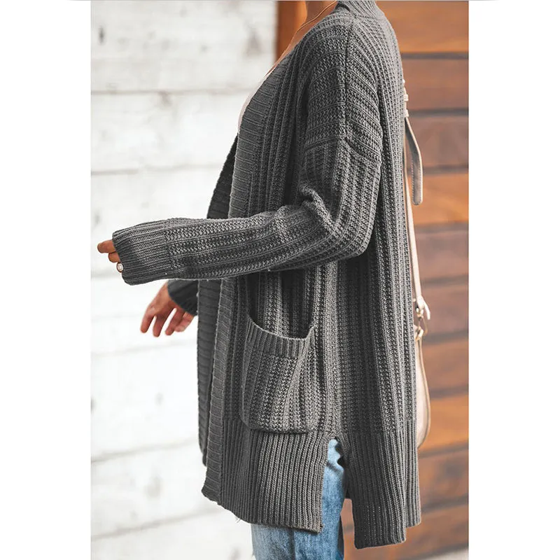 Women Loose V-neck Knit Cardigan