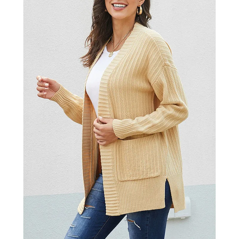 Women Loose V-neck Knit Cardigan