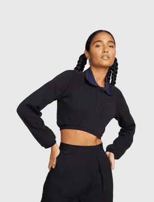 WOMEN'S CROP LONG SLEEVE POLO