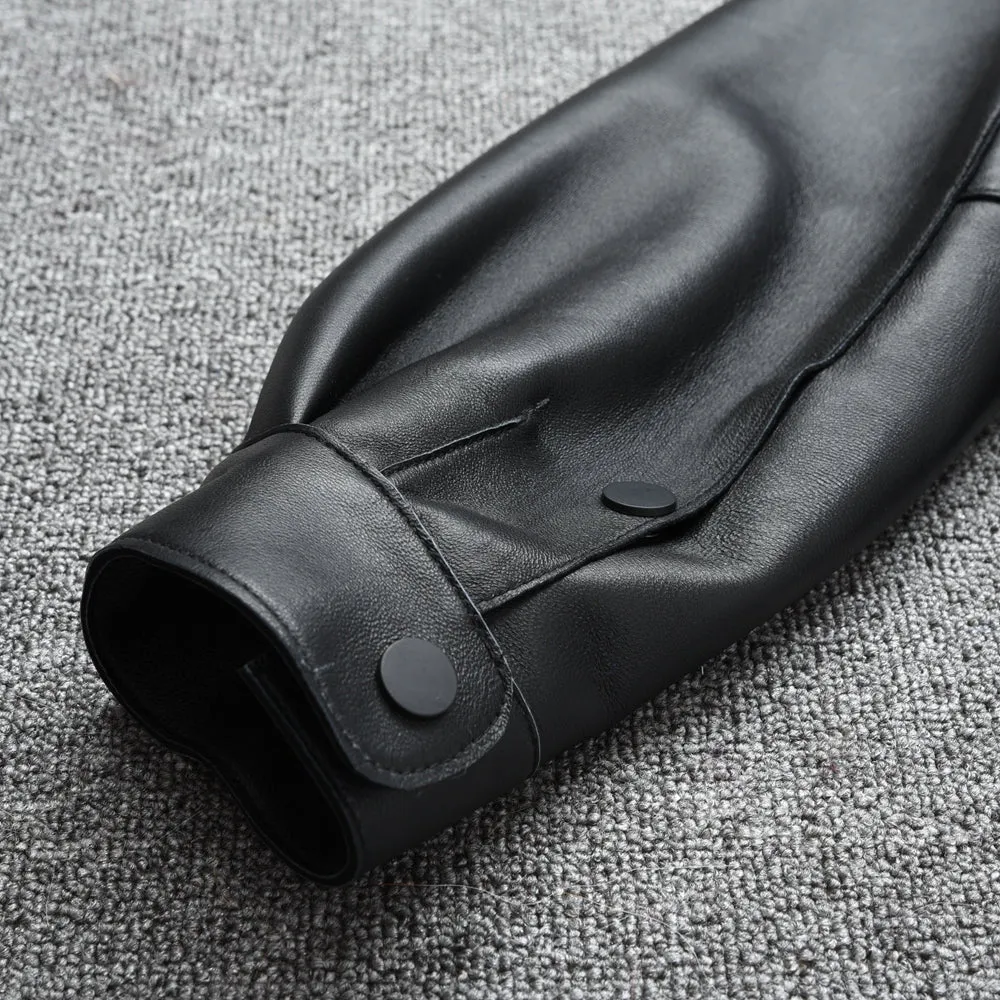 Women's Genuine Leather Jacket New Black Real Leather Coat