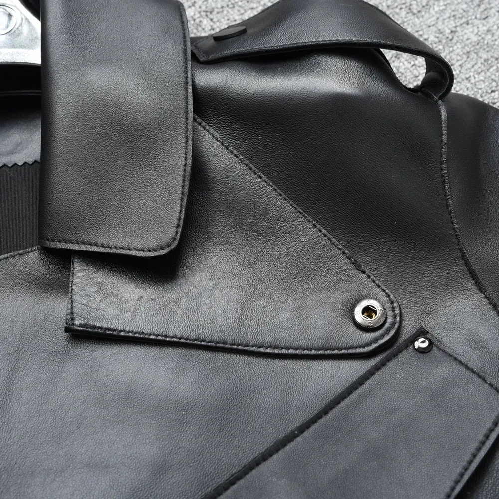 Women's Genuine Leather Jacket New Black Real Leather Coat
