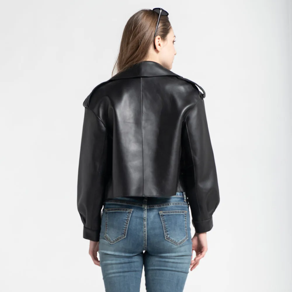 Women's Genuine Leather Jacket New Black Real Leather Coat