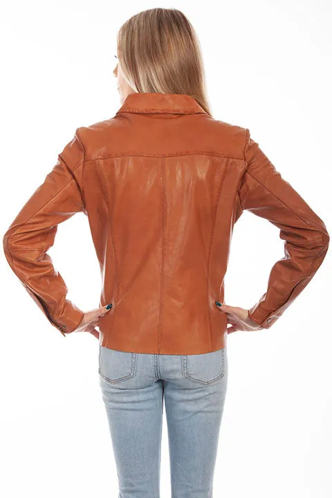 Women's Leather Jacket Collection: Scully Contemporary Style Cognac