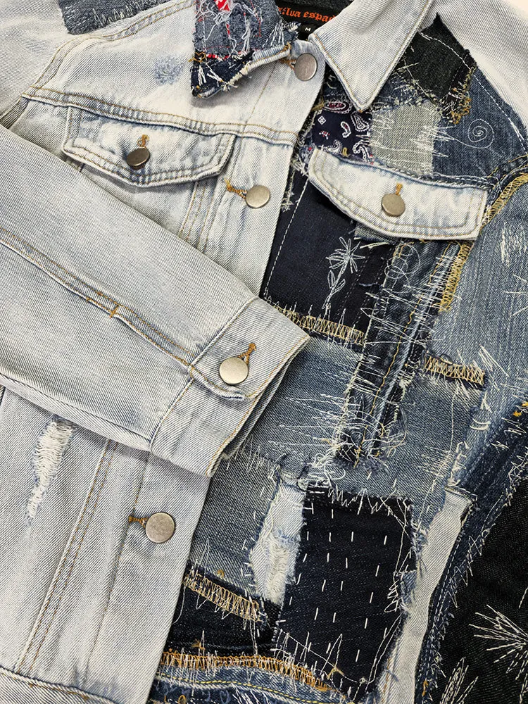 Women's Patchwork Denim Jacket
