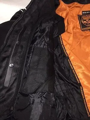 WOMEN'S REFLECTIVE SKULL MOTORCYCLE TEXTILE CROSSOVER SCOOTER JACKET NEW BLACK
