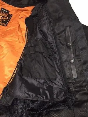 WOMEN'S REFLECTIVE SKULL MOTORCYCLE TEXTILE CROSSOVER SCOOTER JACKET NEW BLACK