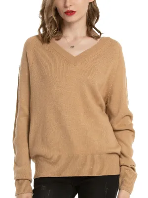 Woolen Bloom V Neck Lightweight Long Sleeve Knit Sweater