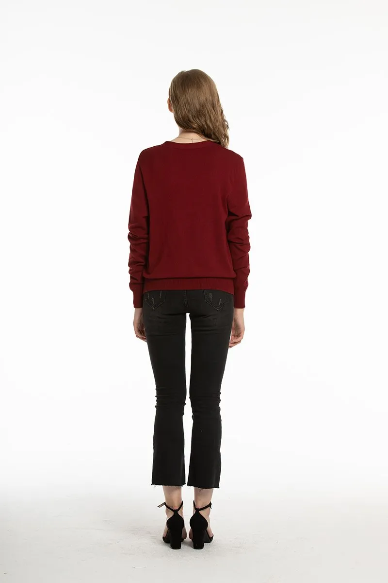 Woolen Bloom Women's V Neck Button Down Cardigan Sweaters Knit