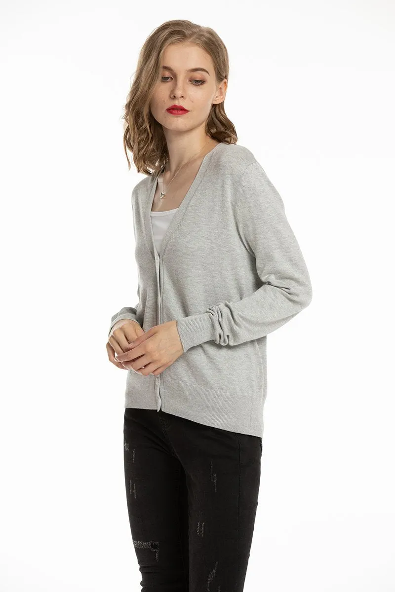 Woolen Bloom Women's V Neck Button Down Cardigan Sweaters Knit
