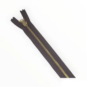 Ykk Metal Gold Close End 20cm Zip 570 Chocolate