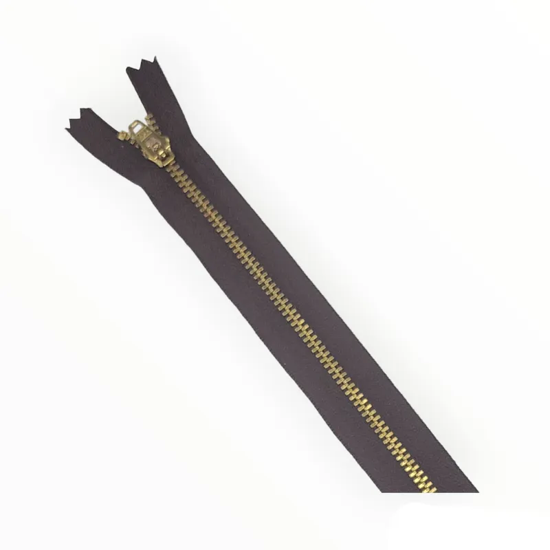 Ykk Metal Gold Close End 20cm Zip 570 Chocolate