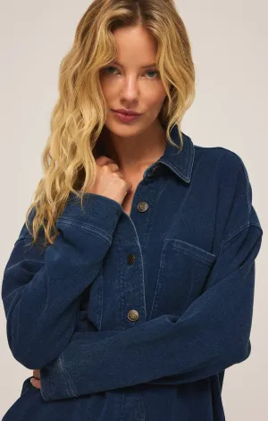 Z Supply All Day Knit Denim Jacket Indigo