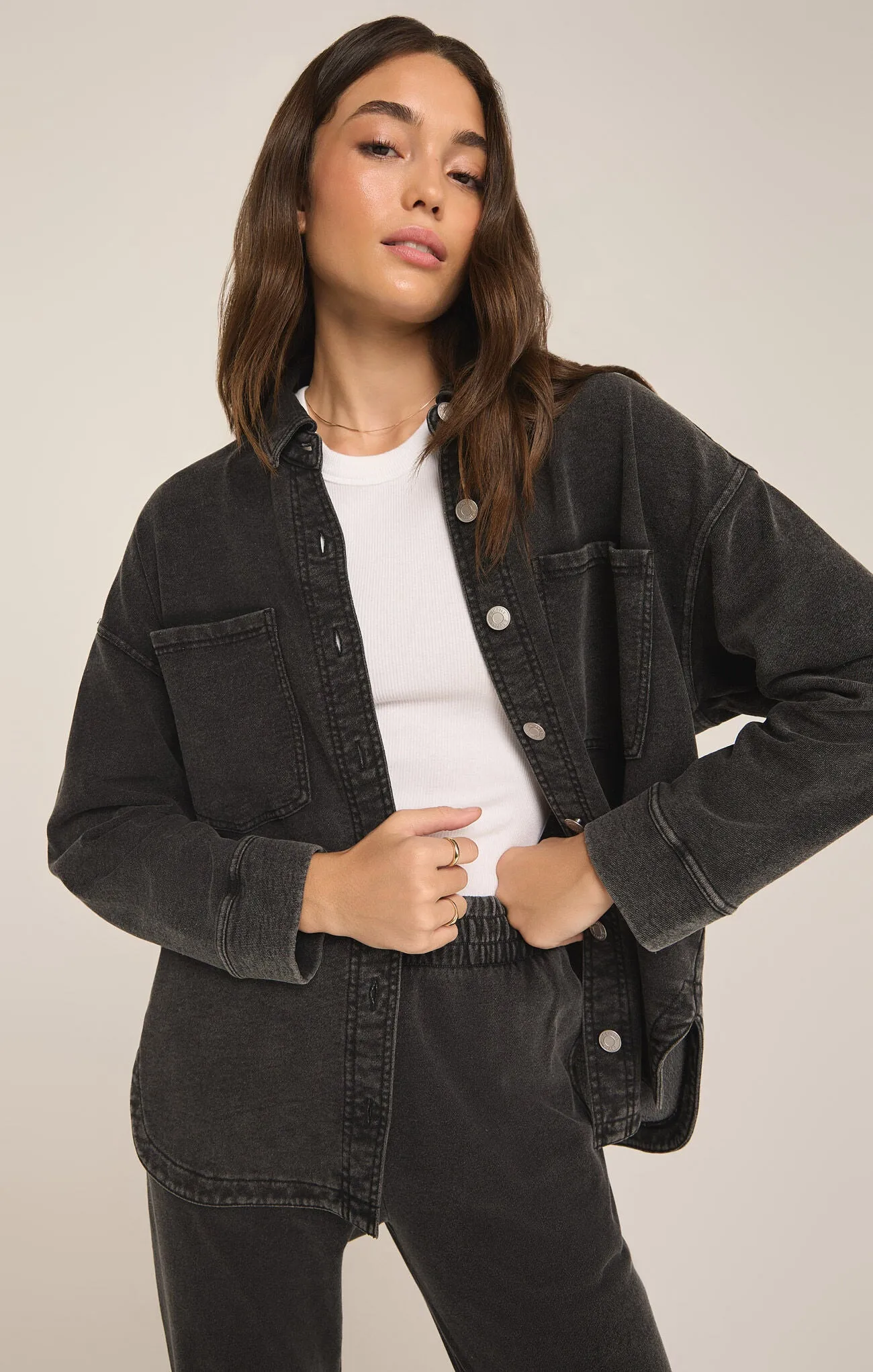 Z Supply All Day Knit Jacket Vintage Black