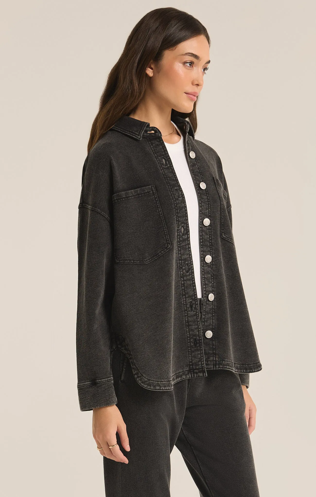 Z Supply All Day Knit Jacket Vintage Black